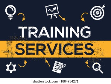 Creative (training services) Banner Word with Icon ,Vector illustration.
