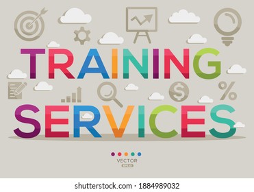 Creativo (servicios de formación) Palabra de banner con Icono ,Ilustración vectorial.
