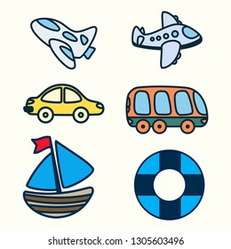 Creative transportation flat cartoon vector illustration isolated on white background. Flat cartoon vector illustration. Vector illustration EPS.8 EPS.10