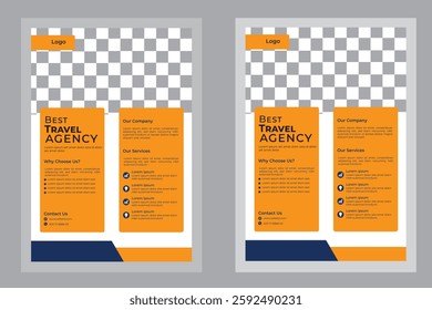 Creative travel agency flyer design