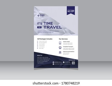 Creative Travel Agency Flyer poster, flyer, banner, magazine cover or template design for summer holiday, travel and trip