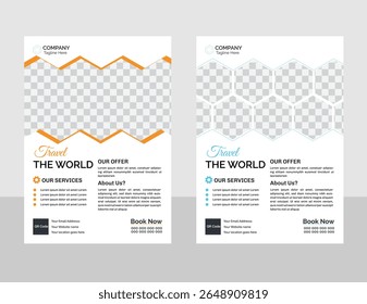 Creative travel agency flyer template design for agency growth