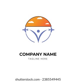 creative travel agency logo design template
