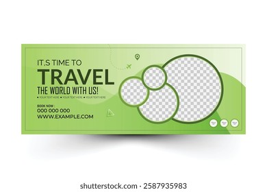 Creative travel agency social media cover and banner template design