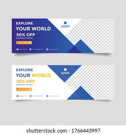 Creative travel banner ad template collection