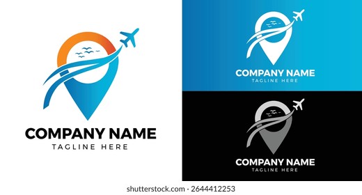 Creative travel business logo vector template.
