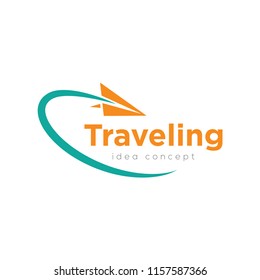 Creative Travel Concept Logo Design Template