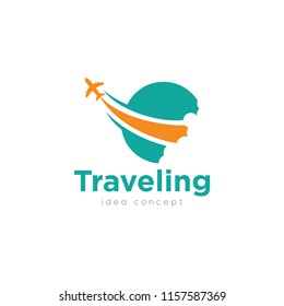 Creative Travel Concept Logo Design Template