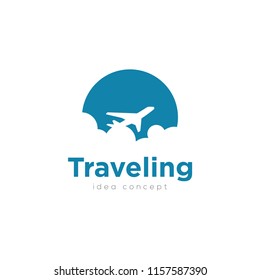 Creative Travel Concept Logo Design Template