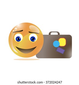 Creative travel emoticon vector illustration.