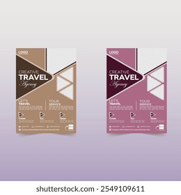 Agencia de Viajes Creativos. Diseño de Flyer de Viaje. Plantilla de diseño de volantes de viaje.