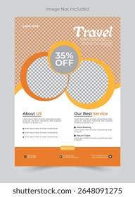 Design criativo do folheto de viagem para agências de viagens, pacotes de férias e promoções de turismo. Layout totalmente editável, pronto para impressão ideal para férias e turismo de marketing.