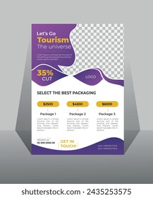  Creative travel flyer design template, tour flyer, tourism color a4 print ready flyer.