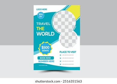 Plantilla de diseño de volante de viaje creativo.