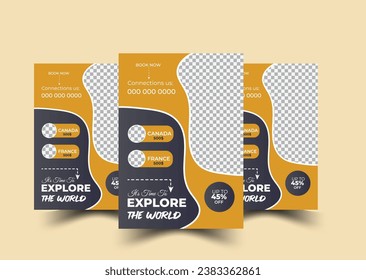 Creative Travel flyer template with abstract