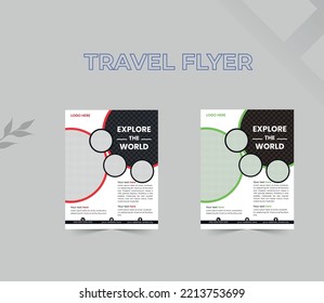Creative travel flyer template design