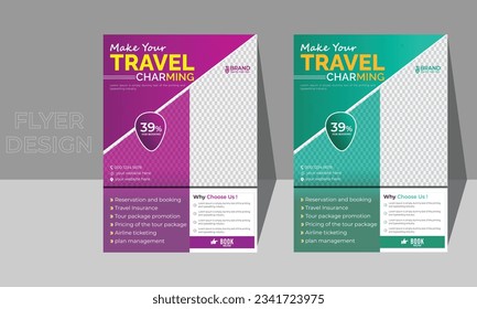  Diseño de plantilla de volante de viajes creativos para agencia de viajes