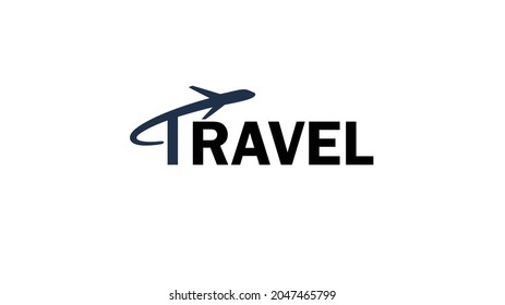 Creative travel letter airplane alphabet symbol logo vector design