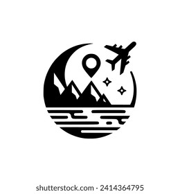 Creative travel location logo vector illustration template design