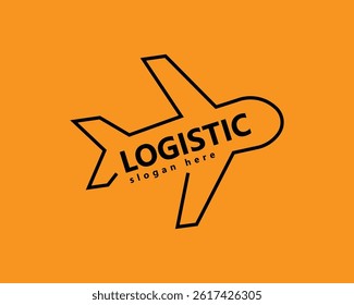 creative travel, logistic, air line logo, half striped airplane logo design inspiration