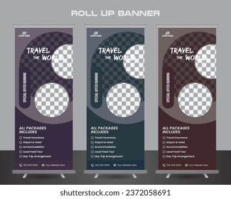Plantilla de diseño de banners para viajes creativos.