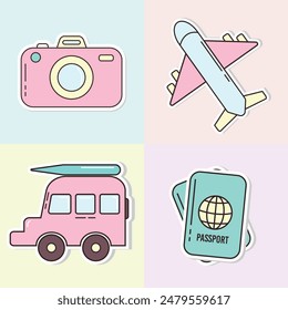 Ilustración de Arte vectorial de ícono de viaje creativo.