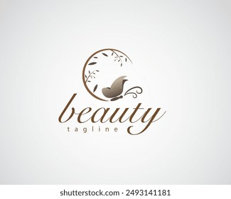 rama de árbol creativo en el que una mariposa está encaramada, diseño del logotipo