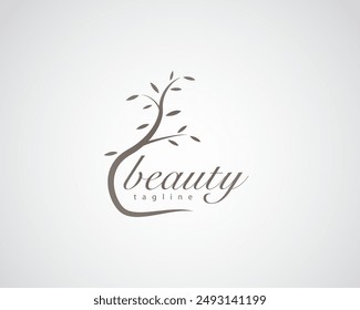 creative tree branches surround font logo design