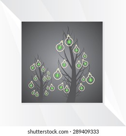 creative tree with bulb idea vector 