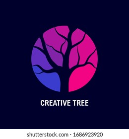 Creative Tree Colorful Circle Logo Symbol