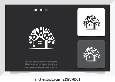 creative Tree house logo design vector