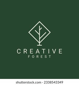 Creative tree icon logo design vector illustration