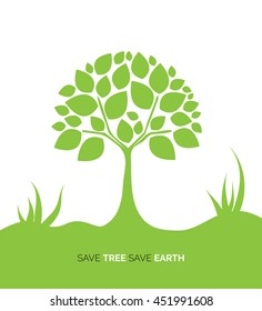 Creative Tree Illustration Template, Save Nature Concept Laout