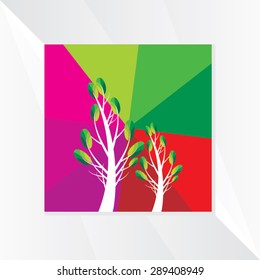 creative tree with leaf vector illustration 