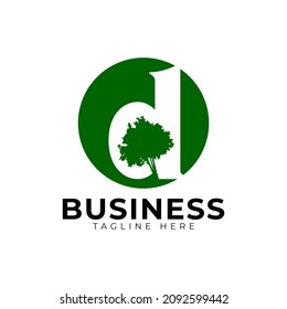 Creative tree letter D Logo design inspiration vector art