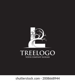 Creative tree letter L Logo design inspiration vector
