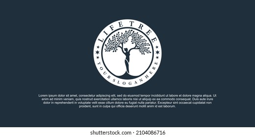 Creative Tree life logo design template with modern emblem concept Premium vektor part 1