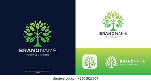 creative tree of life logo inspiration, nature plant tree symbol element.