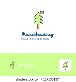 Creative Tree Logo Design. Flat color Logo place for Tagline. Vector Illustration