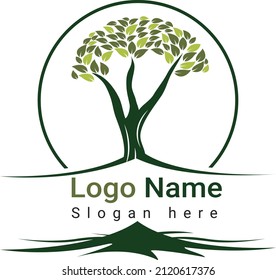 Creative tree logo design inspiration isolated on white background