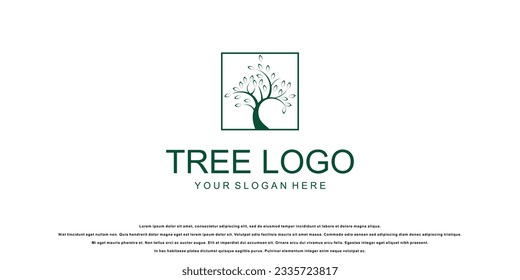 Creative tree logo design with unique concept| premium vector