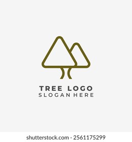 Creative tree logo image formed from triangles for branding needs