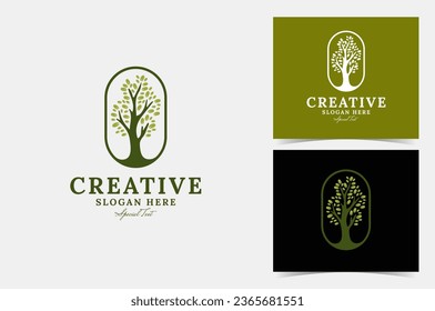 Creative tree logo vector design, perfect for company logo or branding.