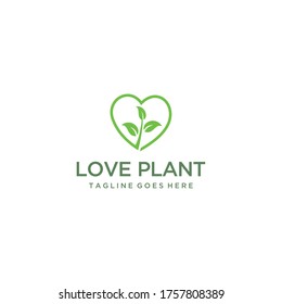 Creative Tree nature logo design with heart sign vector template icon