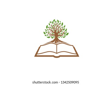 Creative Tree Open Book Logo Vector Stock Vector (Royalty Free ...