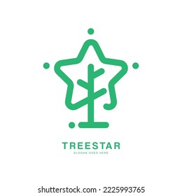 Creative tree and star logo design for your brand or business