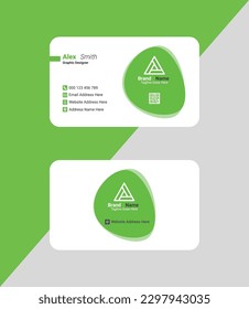 Creative and trending business card, green round shape business card for corporate identity , name card , visiting card 