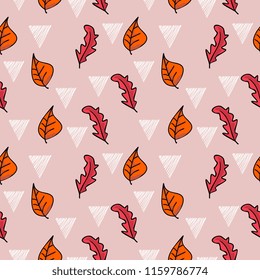 Creative trendy autumn pattern with leaves