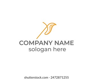 Creative trendy bird icon monogram logo design vector template