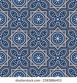 Creative trendy color abstract geometric pattern in white gray blue, vector seamless, can be used for printing onto fabric, interior, design, textile